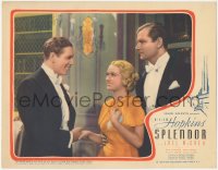 5y0927 SPLENDOR LC 1935 Miriam Hopkins smiling between Joel McCrea & Paul Cavanagh, rare!