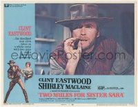 5y0952 TWO MULES FOR SISTER SARA LC #7 1970 c/u of gunslinger Clint Eastwood with cigar in mouth!