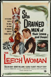 5y1234 LEECH WOMAN 1sh 1960 deadly female vampire drained love & life from every man she trapped!