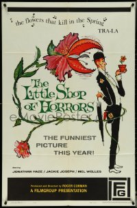 5y1238 LITTLE SHOP OF HORRORS 1sh 1960 Roger Corman, Jonathan Haze, great man-eating plant art!