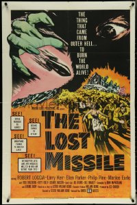 5y1245 LOST MISSILE 1sh 1958 horror of horrors from outer Hell comes to burn the world alive!