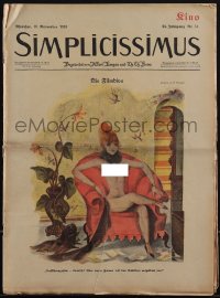 5y0150 SIMPLICISSIMUS German magazine November 19, 1919 nude woman on cover, Conrad Veidt, rare!