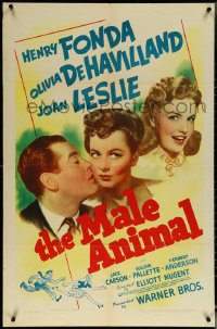 5y1252 MALE ANIMAL 1sh 1942 Henry Fonda, Olivia de Havilland & Joan Leslie, James Thurber play!