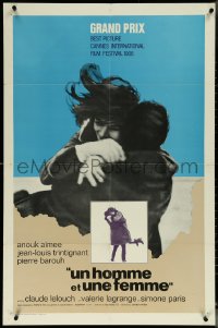 5y1253 MAN & A WOMAN int'l 1sh 1966 Claude Lelouch's Un homme et une femme, Anouk Aimee, Trintignant