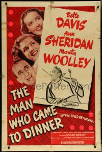 5y1255 MAN WHO CAME TO DINNER 1sh 1942 Bette Davis, Ann Sheridan, Jimmy Durante, Monty Woolley