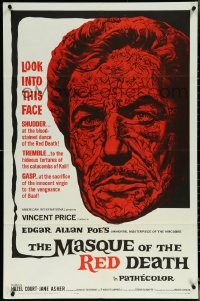 5y1261 MASQUE OF THE RED DEATH 1sh 1964 cool montage horror art of Vincent Price by Reynold Brown!