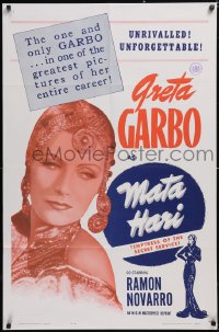 5y1263 MATA HARI 1sh R1963 great close-up image of pretty Greta Garbo!