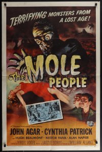 5y1273 MOLE PEOPLE 1sh 1956 Joseph Smith art of the horror crawling from depths of the Earth!