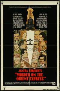 5y1283 MURDER ON THE ORIENT EXPRESS 1sh 1974 Agatha Christie, great art of cast by Richard Amsel!