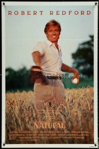 5y1288 NATURAL int'l 1sh 1984 Barry Levinson, best image of Robert Redford throwing baseball!