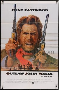 5y1306 OUTLAW JOSEY WALES int'l 1sh 1976 Eastwood is an army of one, portrait art by Roy Andersen!