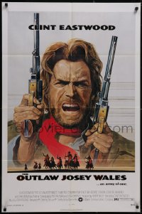 5y1307 OUTLAW JOSEY WALES NSS style 1sh 1976 Clint Eastwood is an army of one, Anderson art!