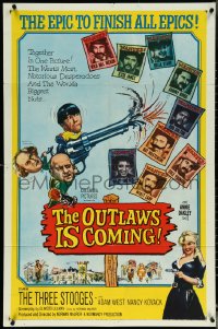 5y1309 OUTLAWS IS COMING 1sh 1965 The Three Stooges with Curly-Joe are wacky cowboys!