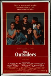 5y1310 OUTSIDERS 1sh 1982 Coppola, S.E. Hinton, Howell, Dillon, image of top cast