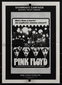 5y0463 PINK FLOYD pressbook 1974 an explosive rock & roll cinema concert in Pompeii, very rare!