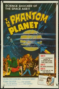 5y1324 PHANTOM PLANET 1sh 1962 science shocker of the space age, wacky monster holding girl!