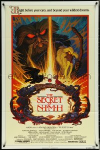 5y1366 SECRET OF NIMH 1sh 1982 Don Bluth, cool mouse fantasy cartoon artwork by Tim Hildebrandt!