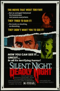 5y1372 SILENT NIGHT, DEADLY NIGHT 1sh 1984 the movie that went too far, now you can see it uncut!