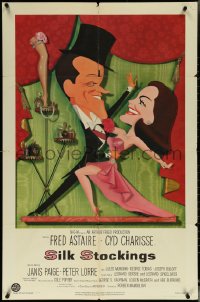 5y1373 SILK STOCKINGS 1sh 1957 art of Fred Astaire & Cyd Charisse by Jacques Kapralik!