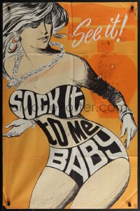 5y1382 SOCK IT TO ME BABY 26x40 1sh 1968 Illya Souvern, different sexy art, see it, ultra rare!