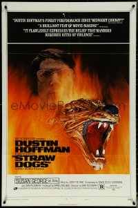 5y1405 STRAW DOGS style D 1sh 1972 Sam Peckinpah, Dustin Hoffman, best different image!