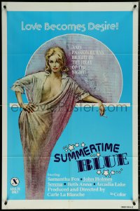 5y1416 SUMMERTIME BLUE 1sh 1978 love becomes desire & passion burns in the heat of the night!