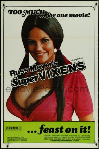 5y1419 SUPER VIXENS 1sh 1975 Russ Meyer, super sexy Shari Eubank is TOO MUCH for one movie, R-rated