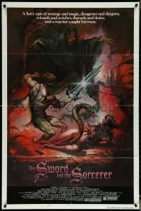 5y1428 SWORD & THE SORCERER style B 1sh 1982 dungeons, dragons, cool fantasy art by Peter Andrew Jones!