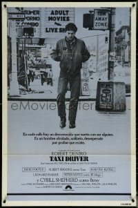 5y1434 TAXI DRIVER int'l Spanish language 1sh 1976 image of Robert De Niro walking in New York City, Martin Scorsese!