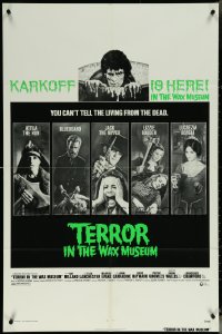 5y1436 TERROR IN THE WAX MUSEUM 1sh 1973 where you can't tell the living from the dead!