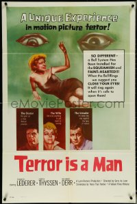 5y1438 TERROR IS A MAN 1sh 1959 H.G. Wells, a unique experience in motion picture terror!