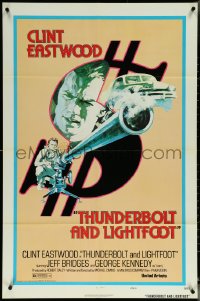 5y1449 THUNDERBOLT & LIGHTFOOT style D 1sh 1974 art of Clint Eastwood with HUGE gun by Arnaldo Putzu!