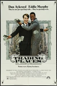 5y1458 TRADING PLACES 1sh 1983 Dan Aykroyd & Eddie Murphy are getting rich & getting even!