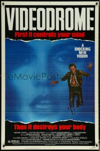 5y1475 VIDEODROME 1sh 1983 David Cronenberg, James Woods, huge c/u of Debbie Harry, sci-fi!