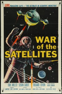 5y1485 WAR OF THE SATELLITES 1sh 1958 the ultimate in scientific monsters, cool astronaut art!