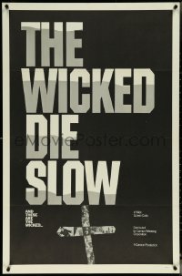 5y1501 WICKED DIE SLOW 1sh 1968 Gary Allen, Steve Rivard, sexploitation western, white title!