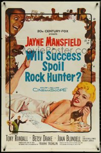 5y1506 WILL SUCCESS SPOIL ROCK HUNTER 1sh 1957 art of sexy Jayne Mansfield wearing only a sheet!