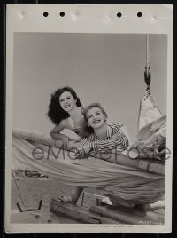 5y1873 SUSAN HAYWARD 2 8x11 key book stills 1940s the star on boat with Driscoll and with lion cub!