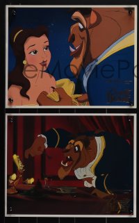 5y0963 BEAUTY & THE BEAST 8 foil LCs 1991 Walt Disney cartoon classic, cool images w/ foil title!