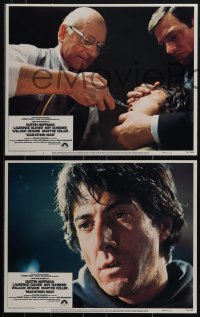 5y0972 MARATHON MAN 8 int'l LCs 1976 Dustin Hoffman, Olivier, Schlesinger, w/teeth drilling scene!