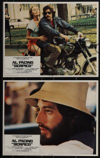 5y0981 SERPICO 8 int'l LCs 1974 Sidney Lumet crime classic, great images of undercover cop Al Pacino!