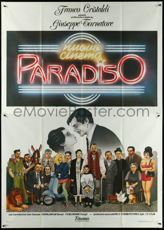 NUOVO CINEMA PARADISO POSTER GIUSEPPE TORNATORE PHILIPPE NOIRET PERRIN