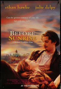 5z0314 BEFORE SUNRISE advance DS 1sh 1994 directed by Richard Linklater, Ethan Hawke, Julie Delpy!