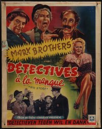 5z0796 BIG STORE Belgian 1949 art of the three Marx Brothers, Groucho, Harpo & Chico, ultra rare!