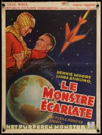 5z0805 PURPLE MONSTER STRIKES Belgian 1940s Republic sci-fi serial, great different art!