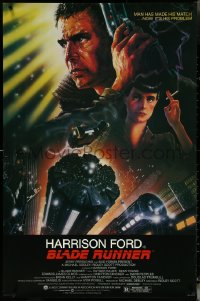 5z0322 BLADE RUNNER studio style 1sh 1982 Ridley Scott sci-fi classic, art of Harrison Ford by Alvin!