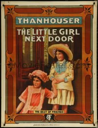 5z0104 LITTLE GIRL NEXT DOOR vertical British quad 1912 Thanhouser Twins are best of friends, rare!