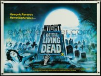 5z0107 NIGHT OF THE LIVING DEAD British quad R1980 George Romero zombie classic, Chantrell art!