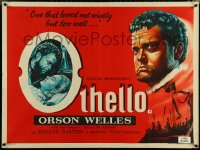 5z0110 OTHELLO British quad 1956 different art of Orson Welles in the title role, Shakespeare!