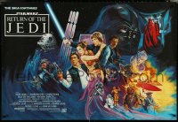 5z0116 RETURN OF THE JEDI British quad 1983 George Lucas classic, art by Kirby, 27x40 size!